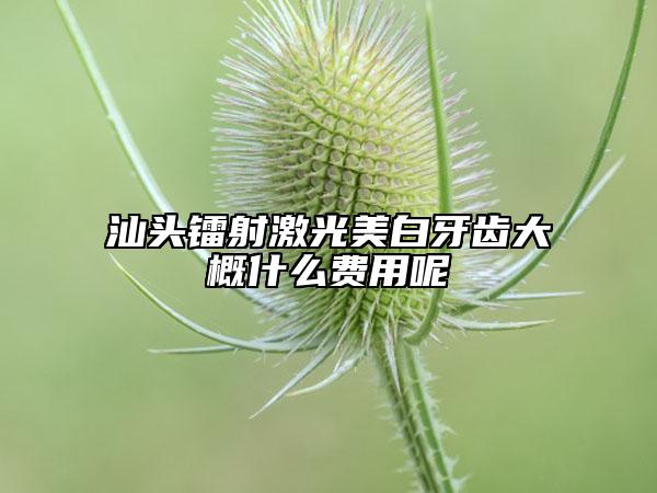 汕頭鐳射激光美白牙齒大概什么費(fèi)用呢