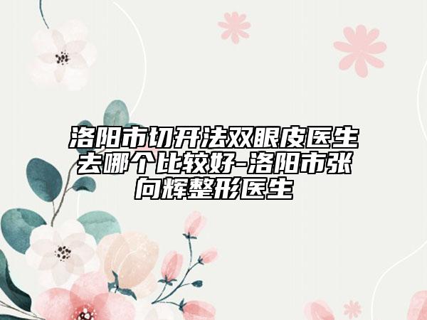 洛陽(yáng)市切開法雙眼皮醫(yī)生去哪個(gè)比較好-洛陽(yáng)市張向輝整形醫(yī)生