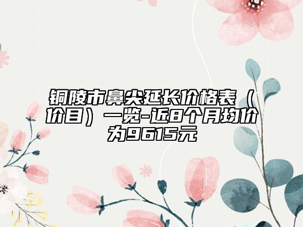 銅陵市鼻尖延長價格表（價目）一覽-近8個月均價為9615元