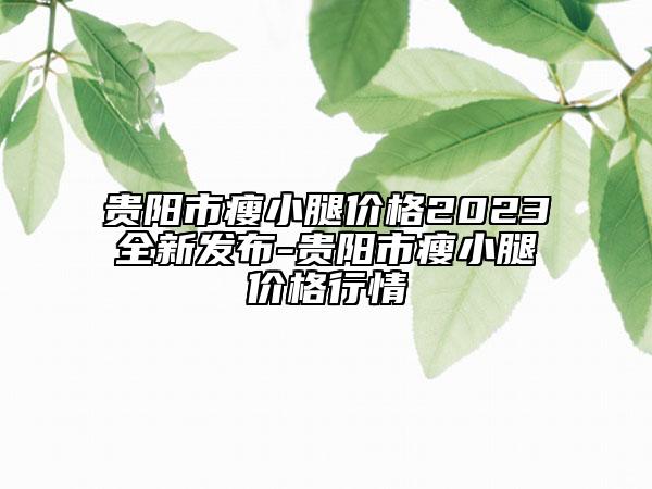 貴陽市瘦小腿價格2023全新發(fā)布-貴陽市瘦小腿價格行情