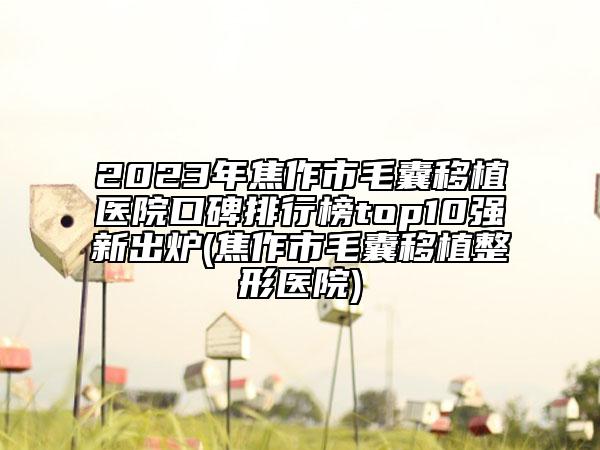 2023年焦作市毛囊移植醫(yī)院口碑排行榜top10強新出爐(焦作市毛囊移植整形醫(yī)院)