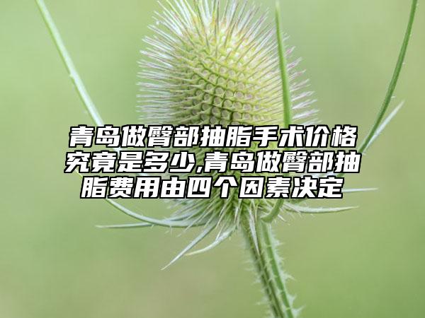 青島做臀部抽脂手術價格究竟是多少,青島做臀部抽脂費用由四個因素決定