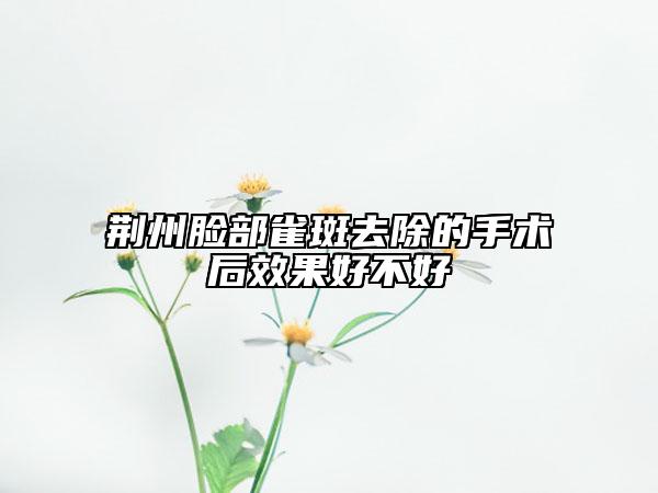 荊州臉部雀斑去除的手術(shù)后效果好不好