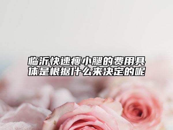 臨沂快速瘦小腿的費用具體是根據(jù)什么來決定的呢