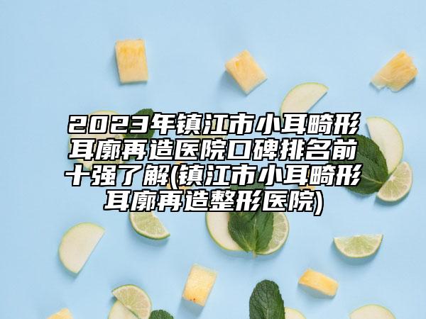 2023年鎮(zhèn)江市小耳畸形耳廓再造醫(yī)院口碑排名前十強了解(鎮(zhèn)江市小耳畸形耳廓再造整形醫(yī)院)