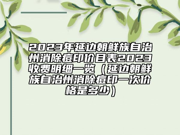 2023年延邊朝鮮族自治州消除痘印價(jià)目表2023收費(fèi)明細(xì)一覽（延邊朝鮮族自治州消除痘印一次價(jià)格是多少）