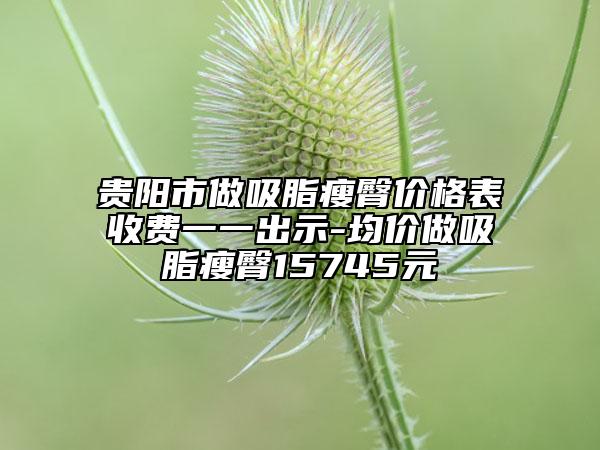 貴陽市做吸脂瘦臀價格表收費一一出示-均價做吸脂瘦臀15745元