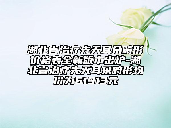 湖北省治療先天耳朵畸形價格表全新版本出爐-湖北省治療先天耳朵畸形均價為61913元