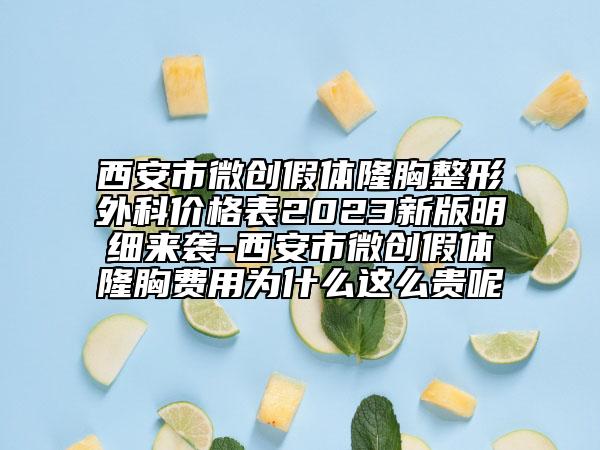 西安市微創(chuàng)假體隆胸整形外科價格表2023新版明細(xì)來襲-西安市微創(chuàng)假體隆胸費用為什么這么貴呢