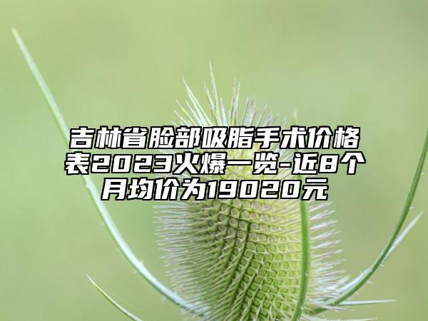 吉林省臉部吸脂手術(shù)價格表2023火爆一覽-近8個月均價為19020元