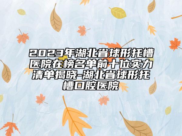 2023年湖北省球形托槽醫(yī)院在榜名單前十位實(shí)力清單揭曉-湖北省球形托槽口腔醫(yī)院