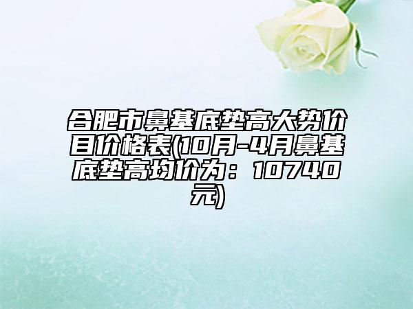 合肥市鼻基底墊高大勢價目價格表(10月-4月鼻基底墊高均價為：10740元)