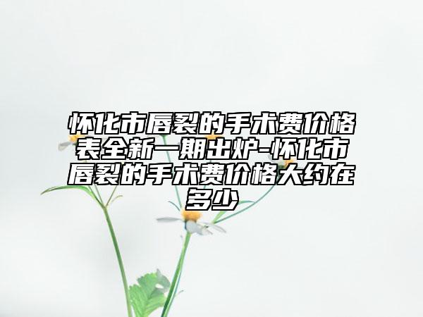 懷化市唇裂的手術(shù)費(fèi)價(jià)格表全新一期出爐-懷化市唇裂的手術(shù)費(fèi)價(jià)格大約在多少