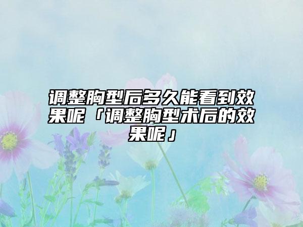 調(diào)整胸型后多久能看到效果呢「調(diào)整胸型術(shù)后的效果呢」