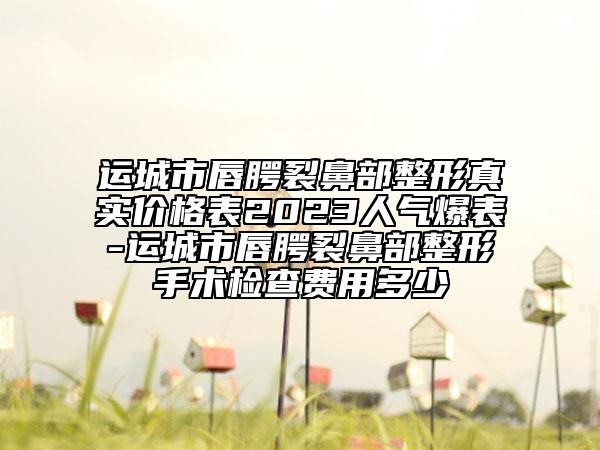 運城市唇腭裂鼻部整形真實價格表2023人氣爆表-運城市唇腭裂鼻部整形手術(shù)檢查費用多少