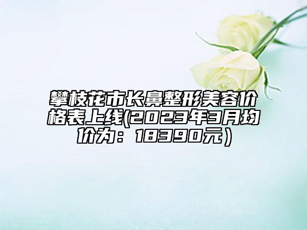 攀枝花市長鼻整形美容價格表上線(2023年3月均價為：18390元）