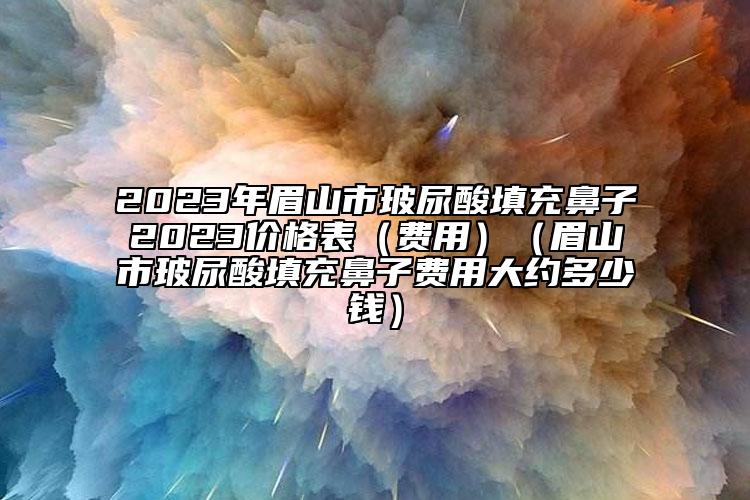 2023年眉山市玻尿酸填充鼻子2023價格表（費用）（眉山市玻尿酸填充鼻子費用大約多少錢）