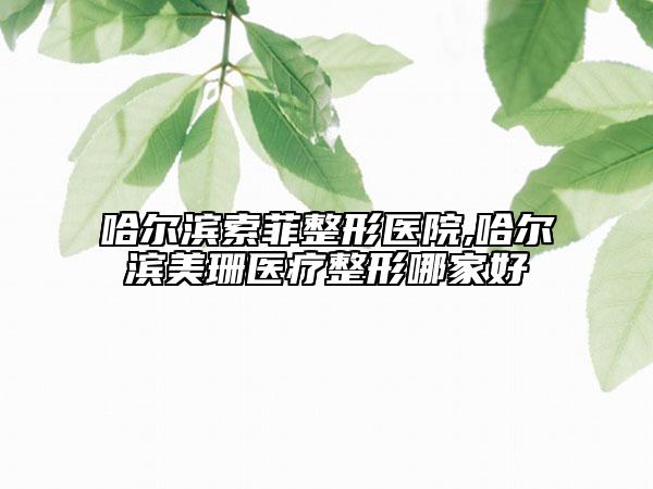 哈爾濱索菲整形醫(yī)院,哈爾濱美珊醫(yī)療整形哪家好