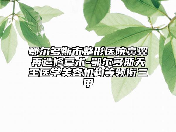 鄂爾多斯市整形醫(yī)院鼻翼再造修復術-鄂爾多斯天王醫(yī)學美容機構等領銜三甲