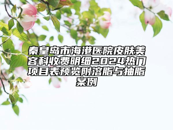 秦皇島市海港醫(yī)院皮膚美容科收費明細2024熱門項目表預覽附溶脂與抽脂案例