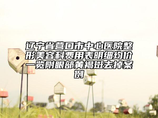 遼寧省營口市中心醫(yī)院整形美容科費用表明細均價一覽附眼部黃褐斑去掉案例