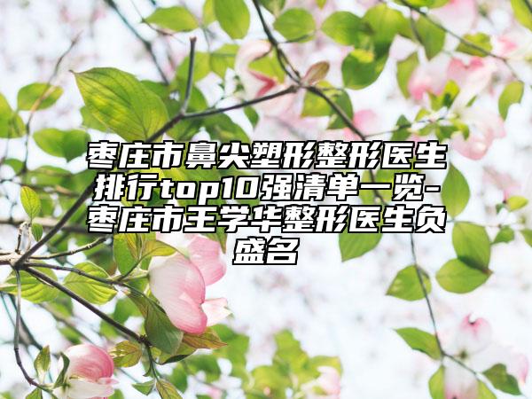 棗莊市鼻尖塑形整形醫(yī)生排行top10強清單一覽-棗莊市王學華整形醫(yī)生負盛名