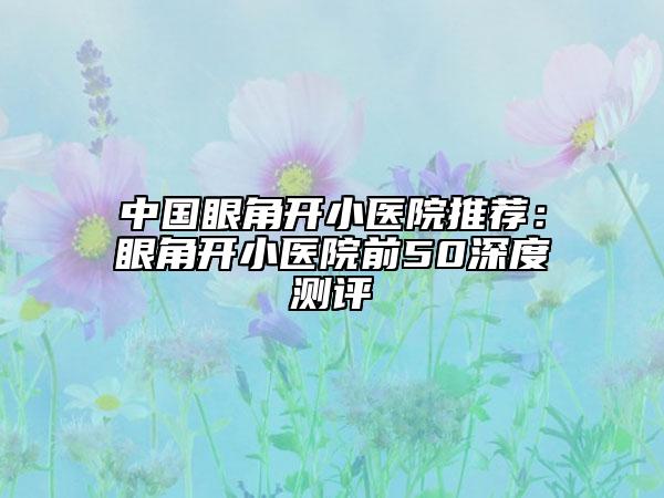 中國眼角開小醫(yī)院推薦：眼角開小醫(yī)院前50深度測評