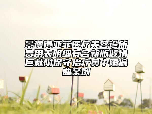 景德鎮(zhèn)亞菲醫(yī)療美容診所費(fèi)用表明細(xì)有名新版傾情巨獻(xiàn)附保守治療鼻中隔偏曲案例