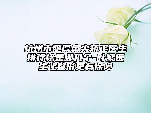 杭州市肥厚鼻尖矯正醫(yī)生排行榜是哪幾個(gè)-葉鵬醫(yī)生讓整形更有保障