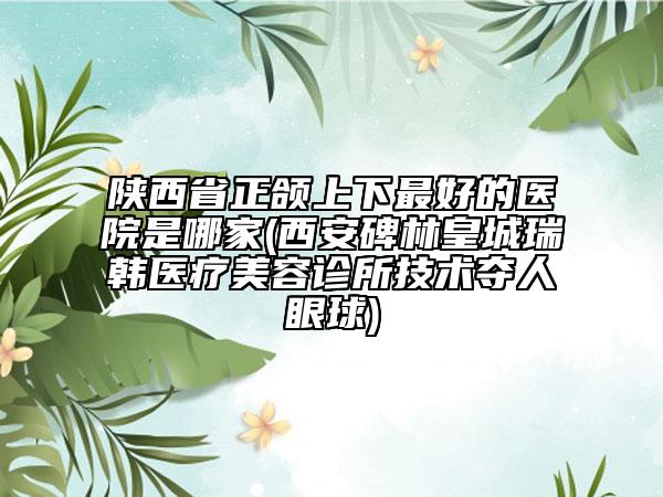 陜西省正頜上下最好的醫(yī)院是哪家(西安碑林皇城瑞韓醫(yī)療美容診所技術(shù)奪人眼球)