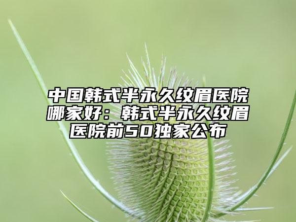 中國韓式半永久紋眉醫(yī)院哪家好：韓式半永久紋眉醫(yī)院前50獨家公布