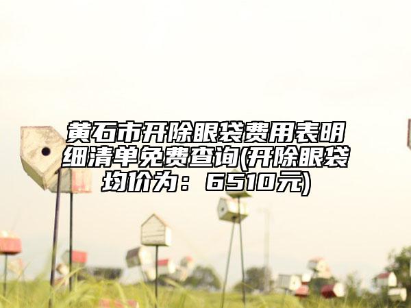 黃石市開除眼袋費用表明細清單免費查詢(開除眼袋均價為：6510元)