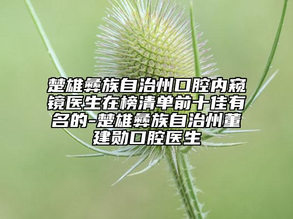 楚雄彝族自治州口腔內(nèi)窺鏡醫(yī)生在榜清單前十佳有名的-楚雄彝族自治州董建勛口腔醫(yī)生