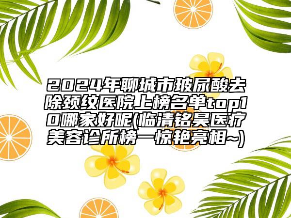 2024年聊城市玻尿酸去除頸紋醫(yī)院上榜名單top10哪家好呢(臨清銘昊醫(yī)療美容診所榜一驚艷亮相~)