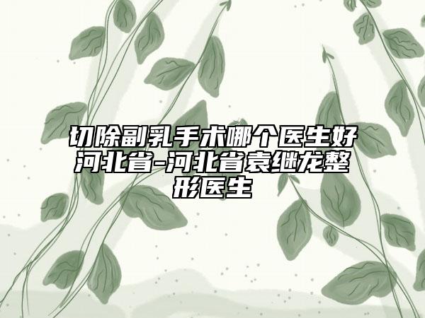 切除副乳手術(shù)哪個(gè)醫(yī)生好河北省-河北省袁繼龍整形醫(yī)生