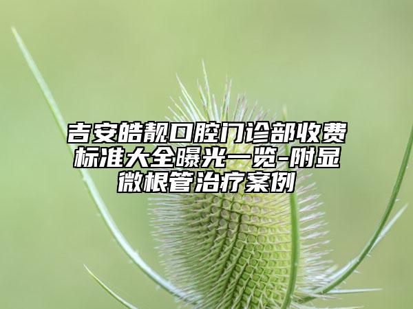 吉安皓靚口腔門診部收費(fèi)標(biāo)準(zhǔn)大全曝光一覽-附顯微根管治療案例