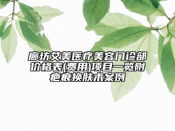 廊坊艾美醫(yī)療美容門診部價格表(費用)項目一覽附疤痕換膚術(shù)案例