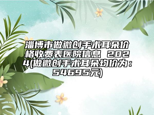 淄博市做微創(chuàng)手術(shù)耳朵價格收費表醫(yī)院信息 2024(做微創(chuàng)手術(shù)耳朵均價為：54695元)