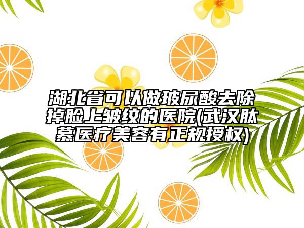 湖北省可以做玻尿酸去除掉臉上皺紋的醫(yī)院(武漢肽慕醫(yī)療美容有正規(guī)授權)