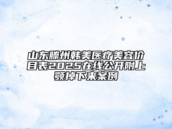 山東滕州韓美醫(yī)療美容價(jià)目表2025在線公開(kāi)附上顎掉下來(lái)案例